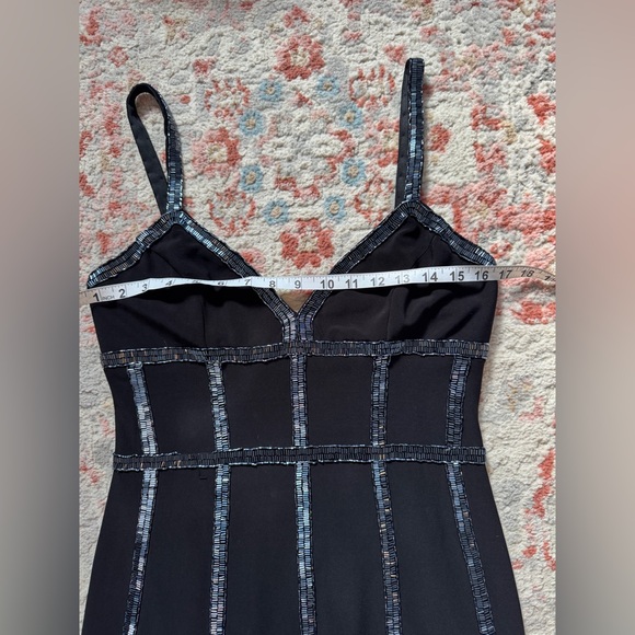 Basix Black Label Fringe and Beaded Mini Dress, size 6 - Picture 6 of 11